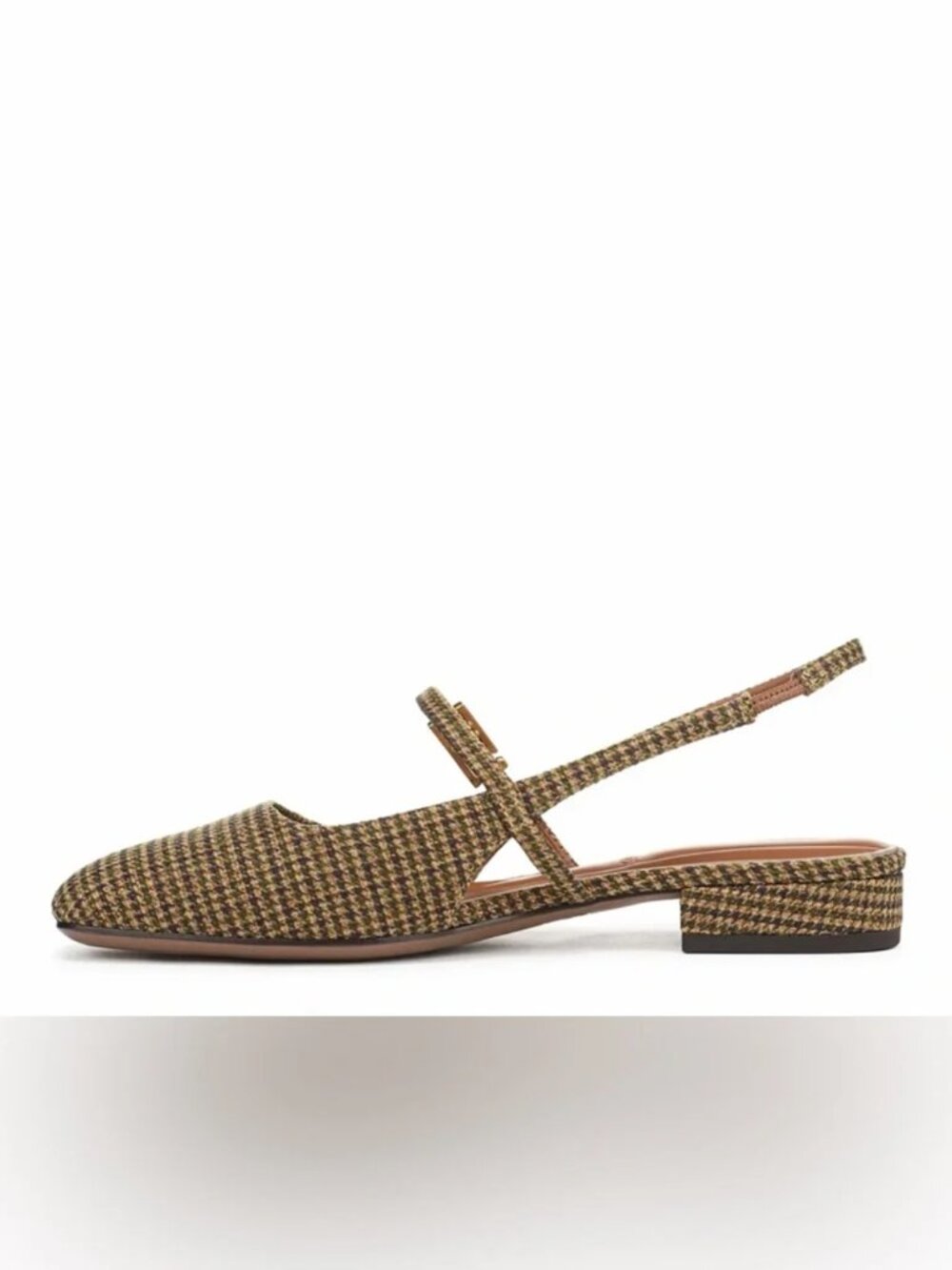 Franco Sarto Destin Yellow Houndstooth Plaid Slingback Never Worn, SZ 10 - Picture 7 of 10